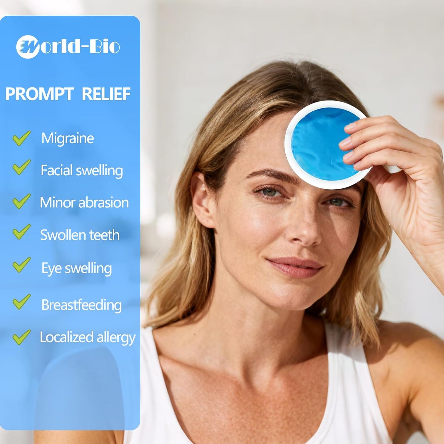 Soft Ice Pack/Small Ice Packs for Injuries Reusable, Small Round Gel Hot & Cold Compress (12 Pack) for Pain Relief, Toothache, Surgery Recovery - Soothing Gel with Sleeve - Blue