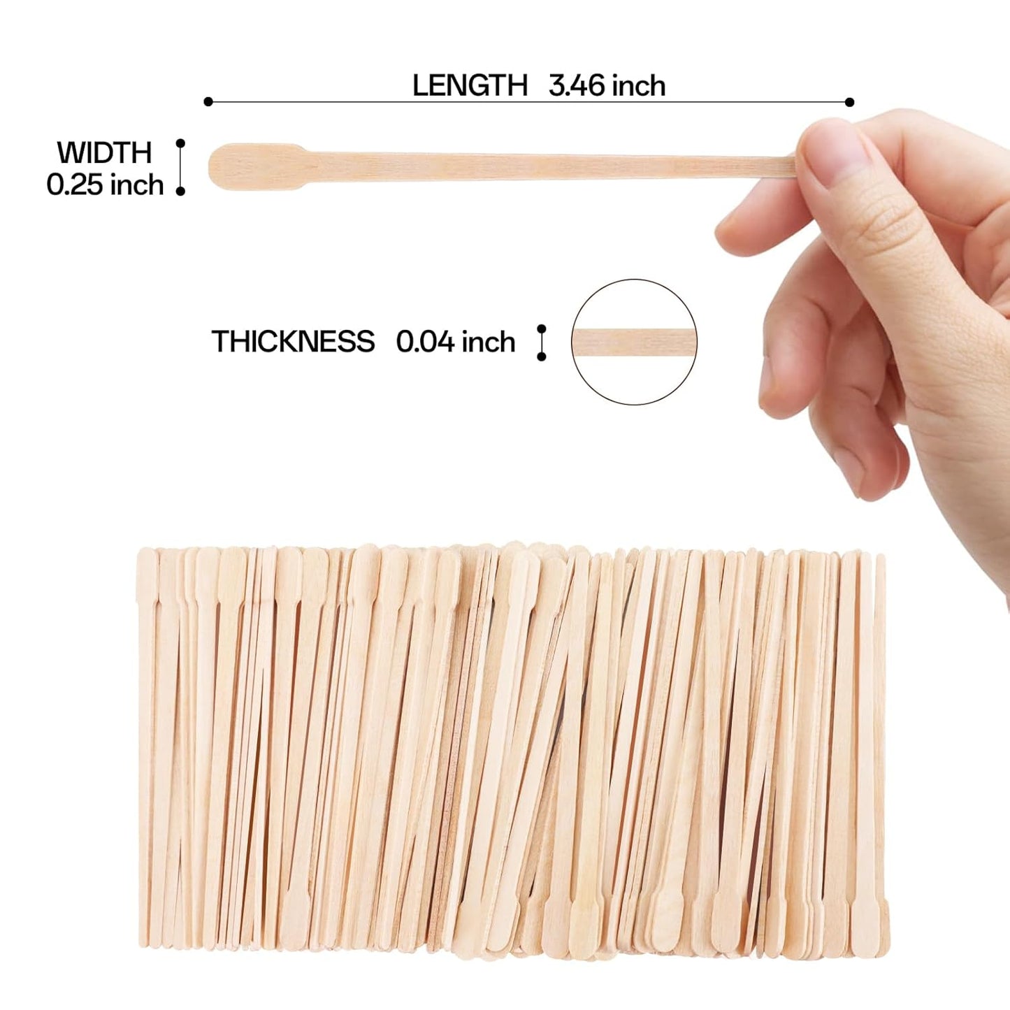 WISYOK Wooden Waxing Sticks - Waxing Applicator Sticks for Eyebrow, Lip, Nose, and Body Hair Removal, Double-ended Design Small wax stick for Spa and Home Use Pack of 1000