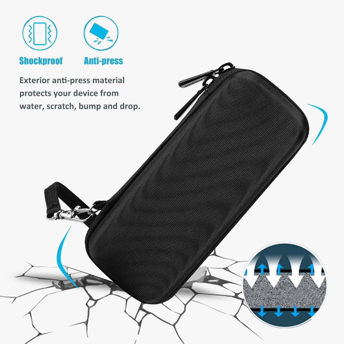 ProCase Hard Case for Electric Trimmer and Shaver, Travel Organizer Carrying Bag for QP2520 QP2530 QP2620 QP2630 -Black