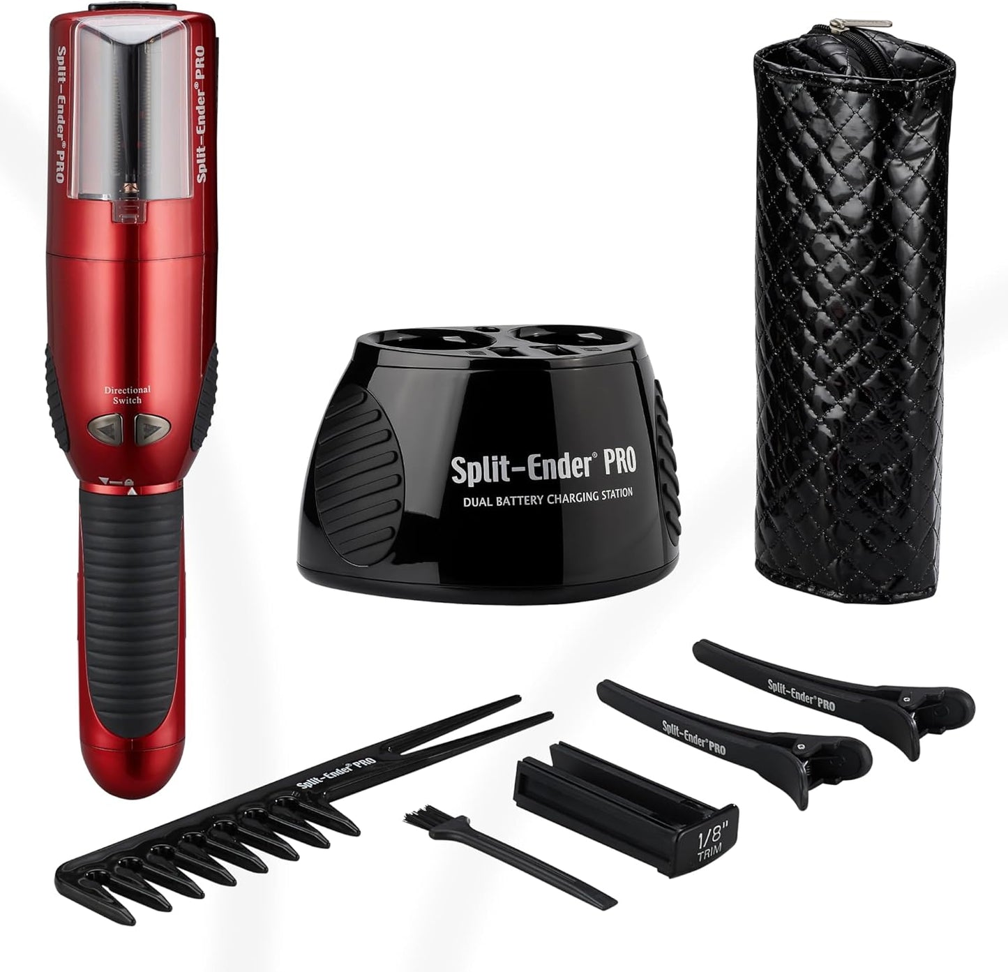 Split-Ender PRO - Professional Hair Trimmer with Charging Station, Automatic Split End Remover for Frizzy, Dry, Damaged, Colored, Broken, Curly, Straight or Bleached Hair Types, Hair Styling Tool