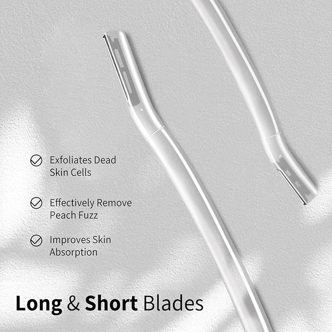 Face Razors for Women, Dermaplane Razor for Women Face, Eyebrow Razor, Facial Razors, Dermaplaning Tool, Gentle Skin Exfoliation Microblades for Sensitive Skin, Peach Fuzz Remover, 10 Count