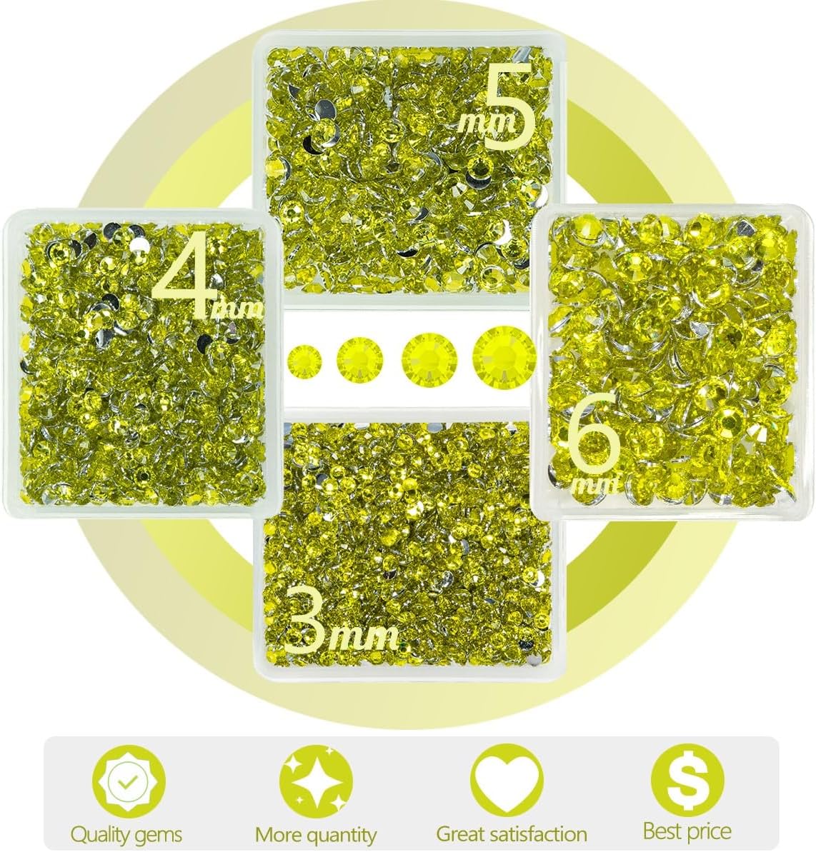 Lemon Yellow Crystal Resin Rhinestones w B7000 Jewelry Glue for Bedazzling Crafting Flatback Stones 3mm 4mm 5mm 6mm Diamonds Crystals Gems for Nails Face Eyes Makeup Tumblers DIY Crafts Decor