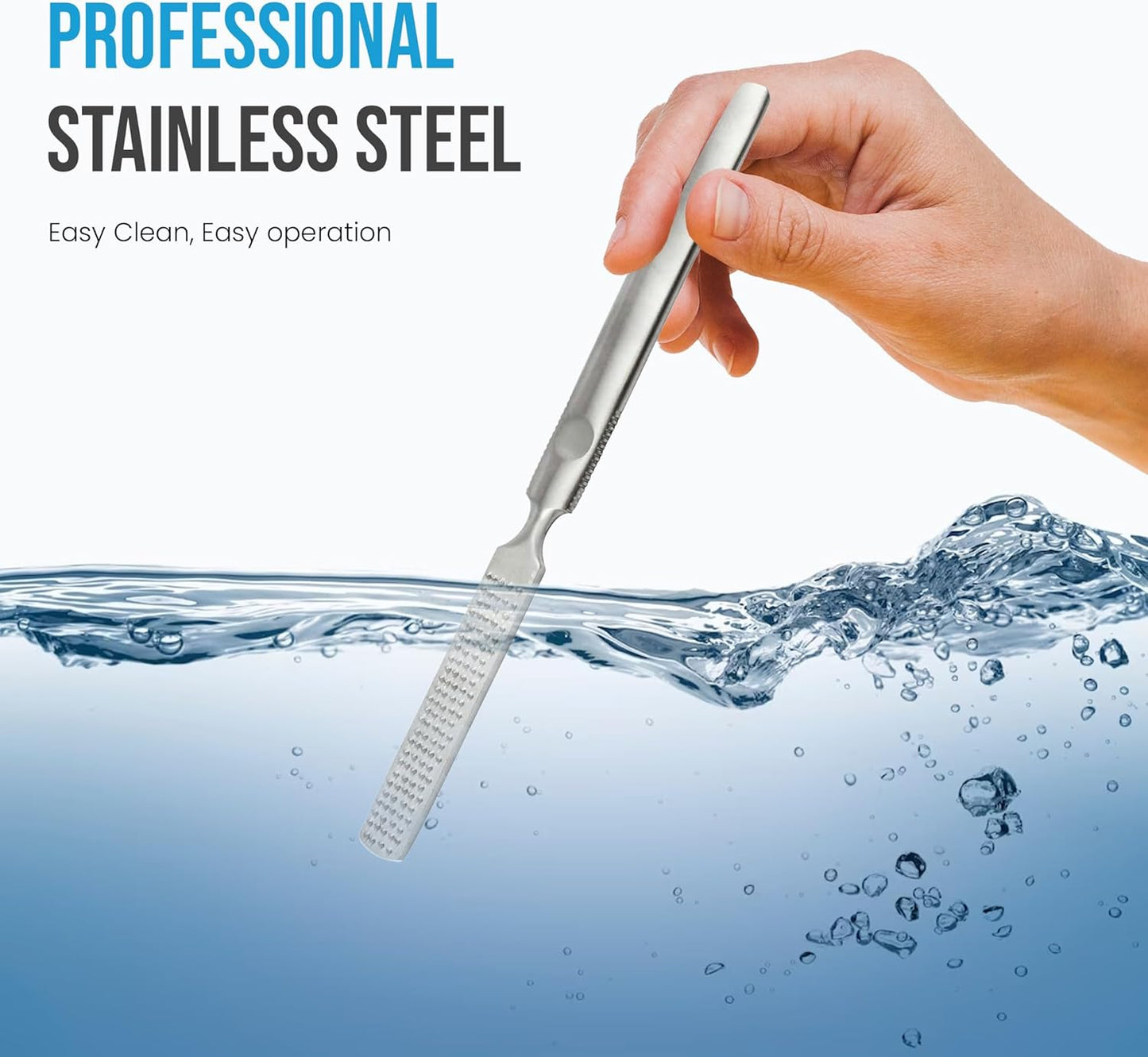 Foot Rasp Foot File Callus Remover Professional 7” Corn Removers for Toes Foot Care Pumice Pedicure Tool to Remove Hard Skin Wet Dry Callus Shaver for Feet, Colossal Stainless Steel by Krisp Beauty