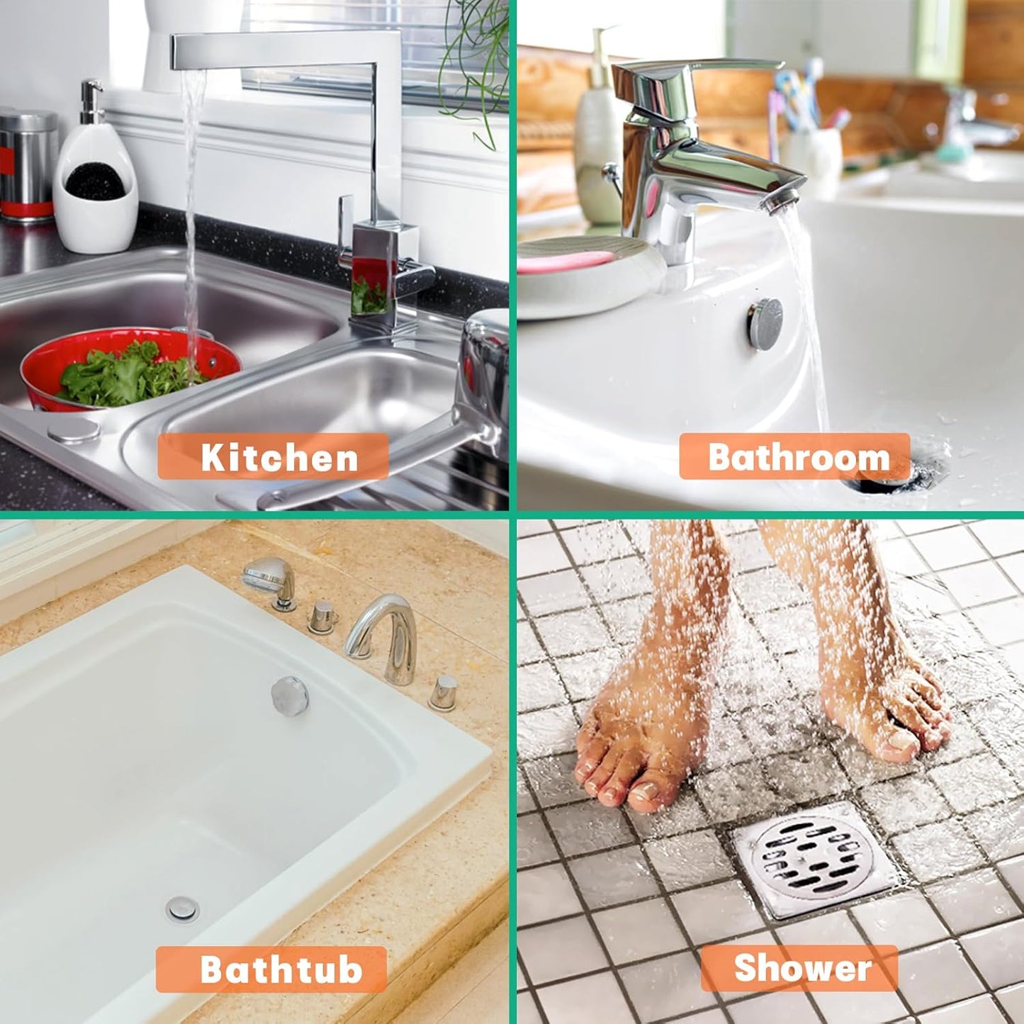 Drain Snake Hair Drain Clog Remover - 6 Pack Shower Snake Sink Unclogger Tool with Exquisite Packaging (Orange)