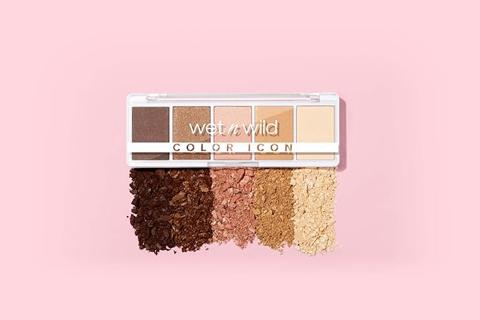 wet n wild Color Icon Eyeshadow Makeup 5 Pan Palette, Matte, Shimmer, Metallic, Long Wearing, Rich Buttery Pigment, Cruelty Free - Walking On Eggshells