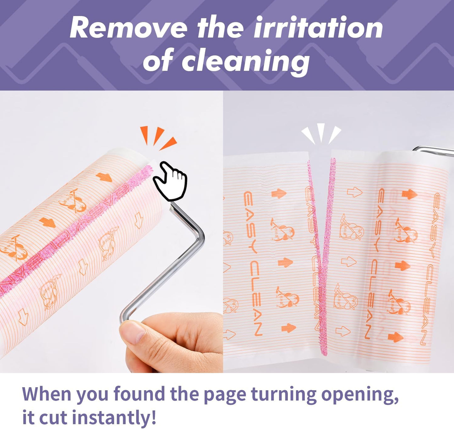 Large Lint Rollers for Pet Hair Extra Sticky for Floor, Carpet and Couch, with 3.5-Foot Adjust Handle and 100 Sheets 8X Adhesion