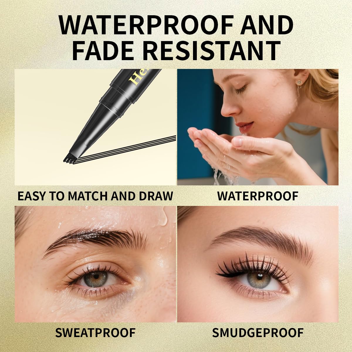 Microblading Eyebrow Pencils For Women,Eyebrow Pen,Brow Pencil,Long Lasting Waterproof And Sweat-Proof,4 Tip Precise Eye Brow Makeup Pen,Create Natural Hair-Like Brows