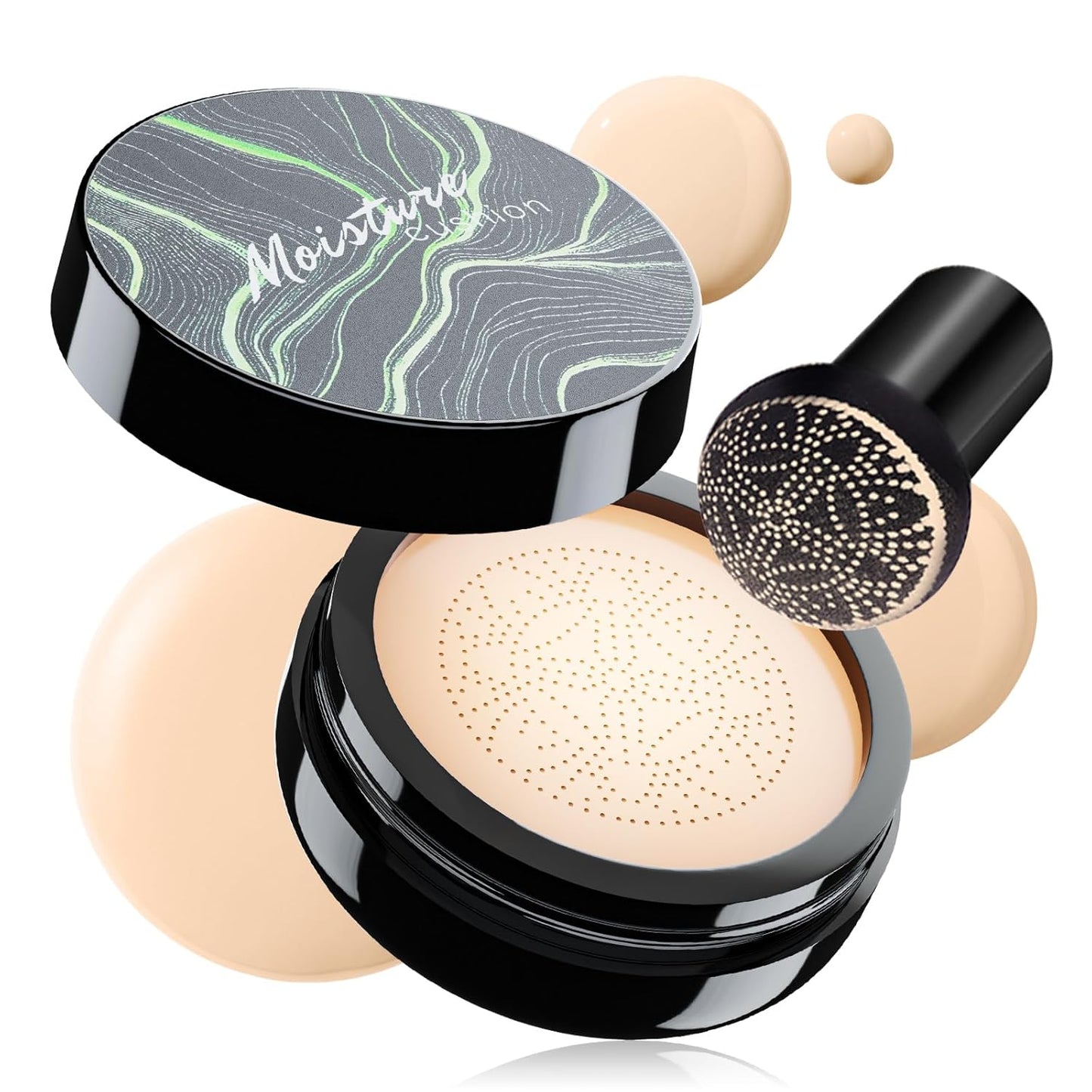 Air Cushion CC Cream - Moisturizing BB Cream Foundation, Long-Lasting Waterproof New Mushroom Head Cushion Foundation Concealer for Even Skin Tone (Ivory, 1 PCS)