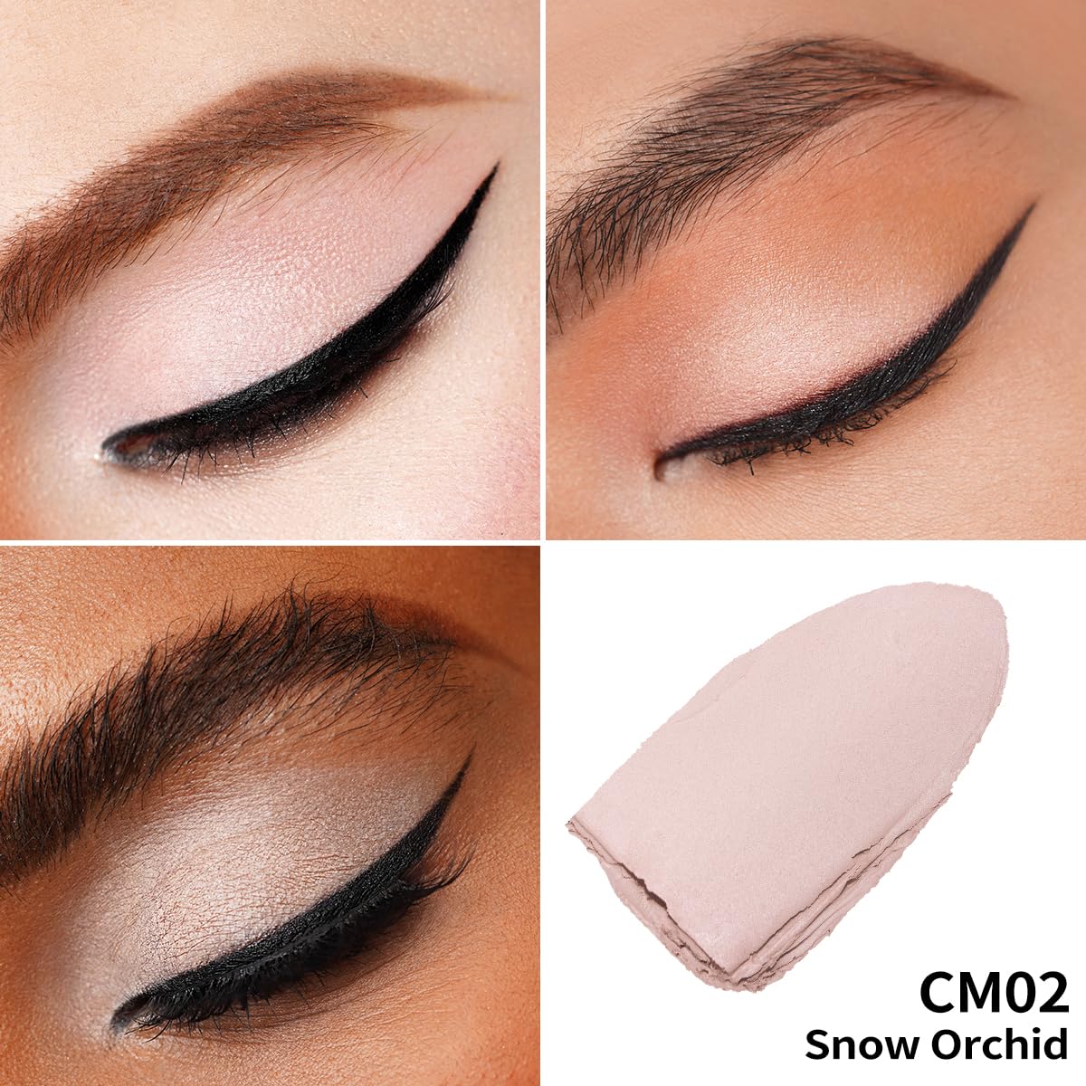 Oulac Matte Eyeshadow 3-in-1 Eyeshadow Nude Eye Primer&Eyeliner Highly Pigmented Waterproof Smudge-proof Long Lasting Wear Smooth&Blendable Formula for Natural Look,Vegan & Cruelty-Free,CM02