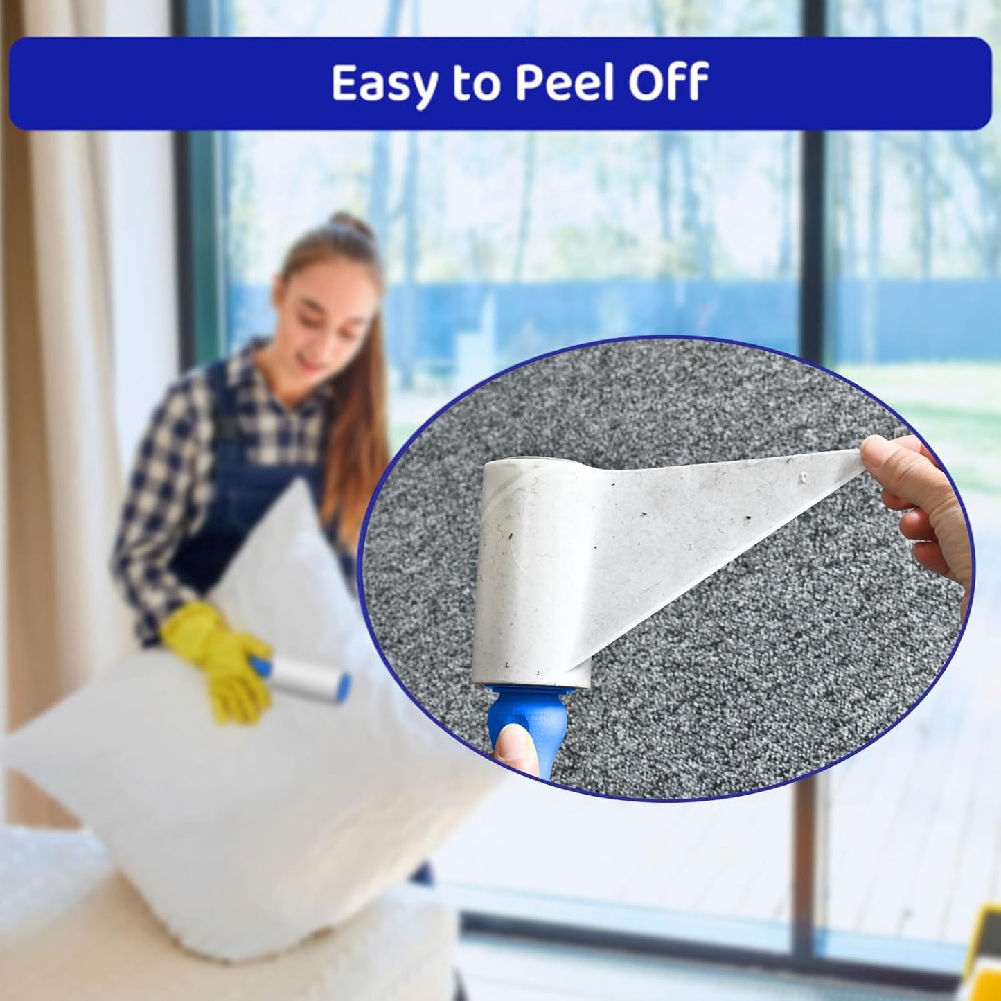 Sticky Lint Roller for Pet Hair: Lint Remover for Dog Cat Hair Mega Value Set 540 Sheets 2 Handles+6 Rollers Fur Removal for Clothes Couch Furniture