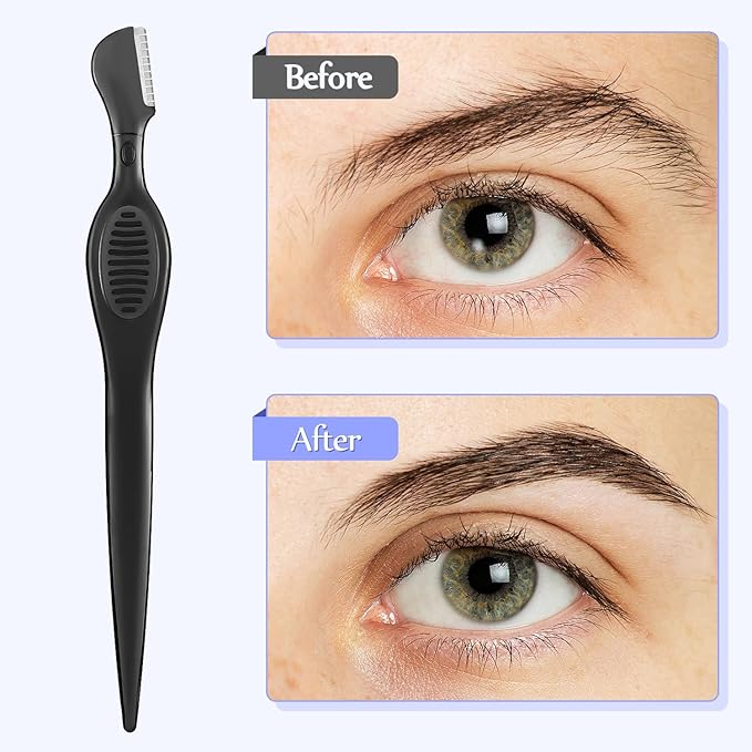 Mudder 21 Pcs Eyebrow Razor Eyebrow Shaver Facial Razor Multipurpose Face Trimmers with Precision Cover for Women Makeup Care Tools(Black)