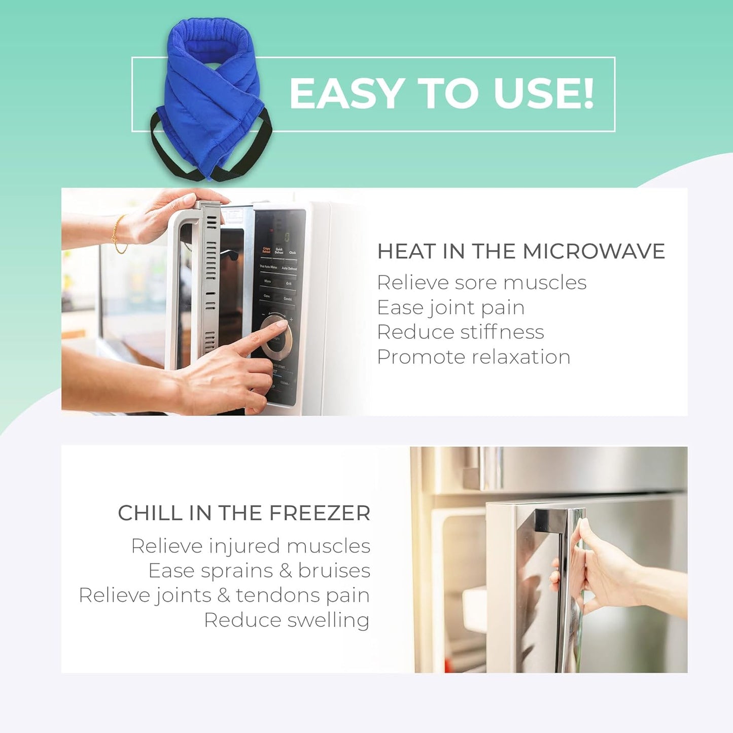 Microwavable Heating Pads for Lower Back, Neck, and Shoulder Pain Relief - Moist Microwave Heating Pad for Muscles and Joints - Microwave Hot Pack Heat Pad for Cramps -3 Heat Pack Blue-Lavender Scent