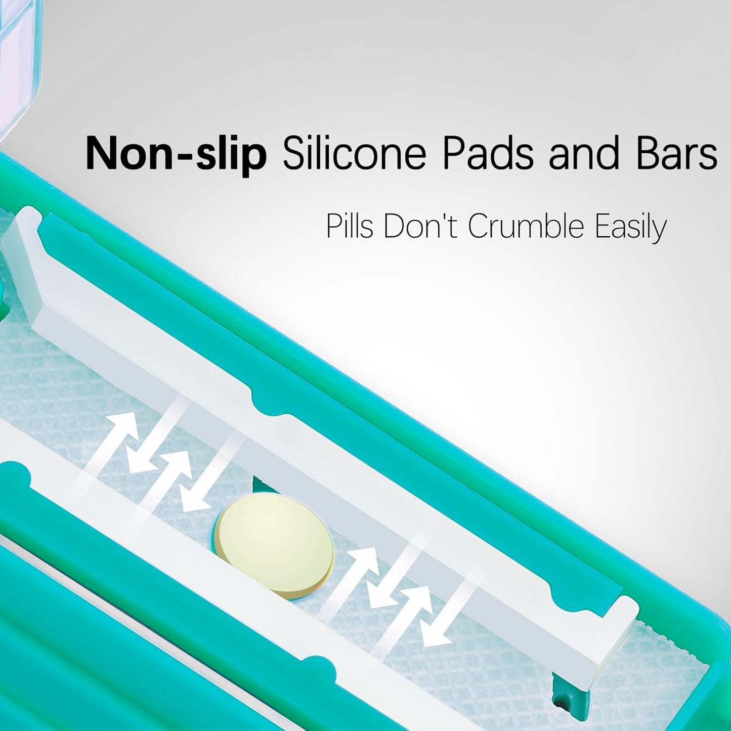 Pill Cutter Splitter for Small and Tiny Pills, Pill Cutter for Small or Large Pills, Pill Splitter for Multiple Pills at a Time with Centering Device and Stainless Steel Blade (Cyan)