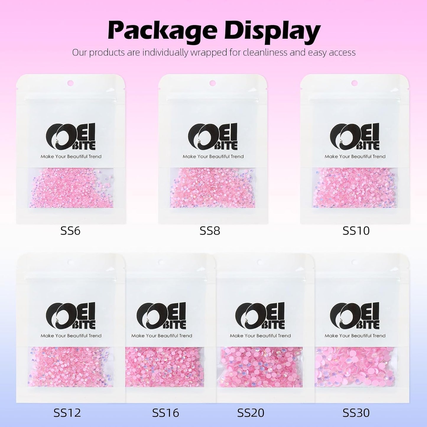 F Pink Flatback Rhinestones, Glass Rhinestones for Nail Art and Craft, Glue Fix, Loose Crystal Gemstones(F Pink, SS16, 1440pcs, 3.8-4.0mm)