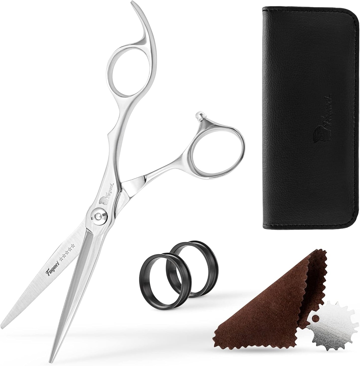 Fagaci Professional Hair Scissors 6' Razor Sharp Blades, Fine Cutting ATS314 Steel Hair Cutting Scissors