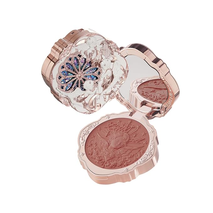 Flower Knows Little Angel Cream Blush,Buildable & Blendable Makeup Blush for cheeks,Soft & Long-lasting,Brick Red Flush for All Skin Tones(01 Flaming Heart,6g)