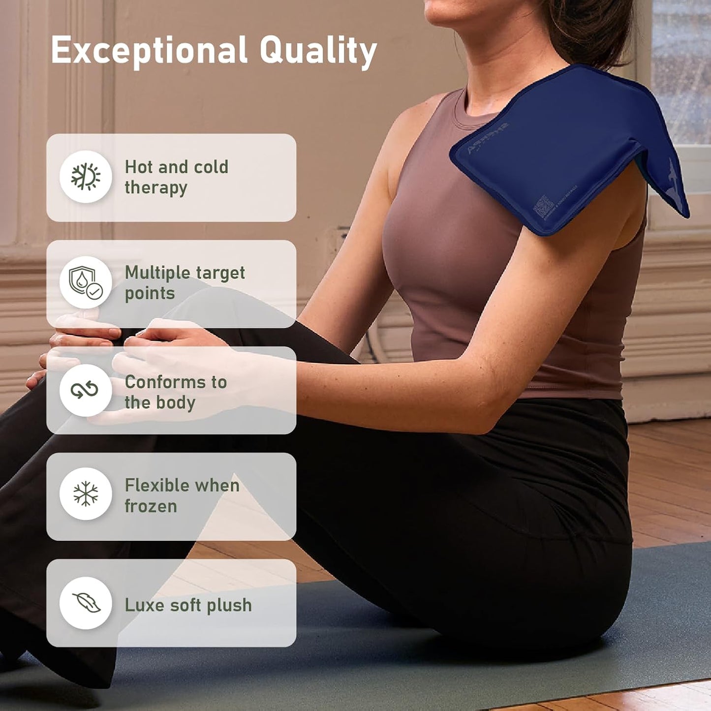 Medium Flexible Gel Ice Packs Reusable - Hot and Cold Soft Ice Packs for Injuries Reusable for Ankle, Arm, Foot, Leg, Back Pain Relief - 8" x 12" - 2PK - Blue