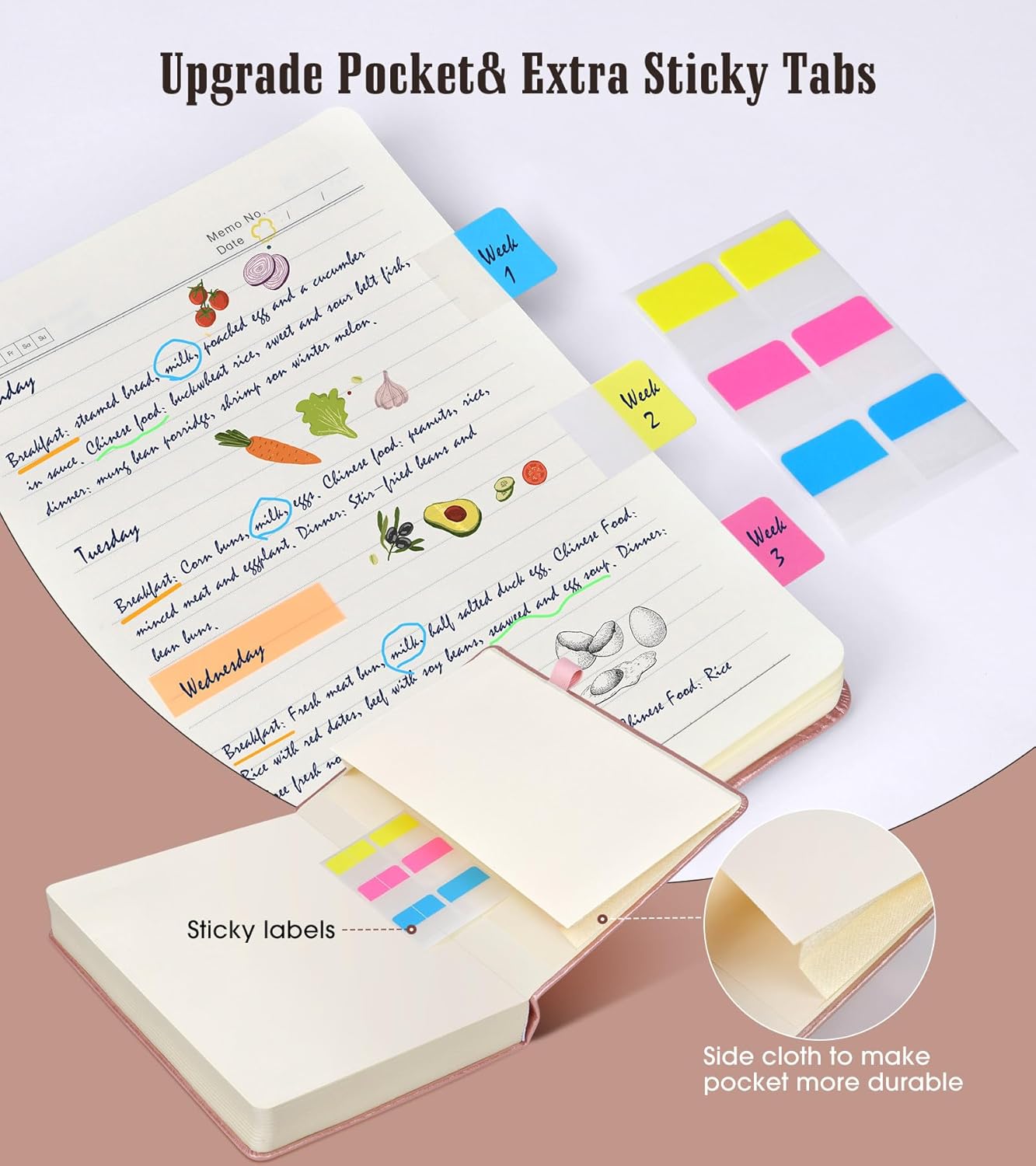 Lined Journal Notebook -365 Pages A5 Thick Journals for Writing Ruled Notebook, Pink Hardcover Leather Journals for Women Men, Daily Journal Notebook for Work, Note Taking ( 5.75'' X 8.38'' Rose Gold)