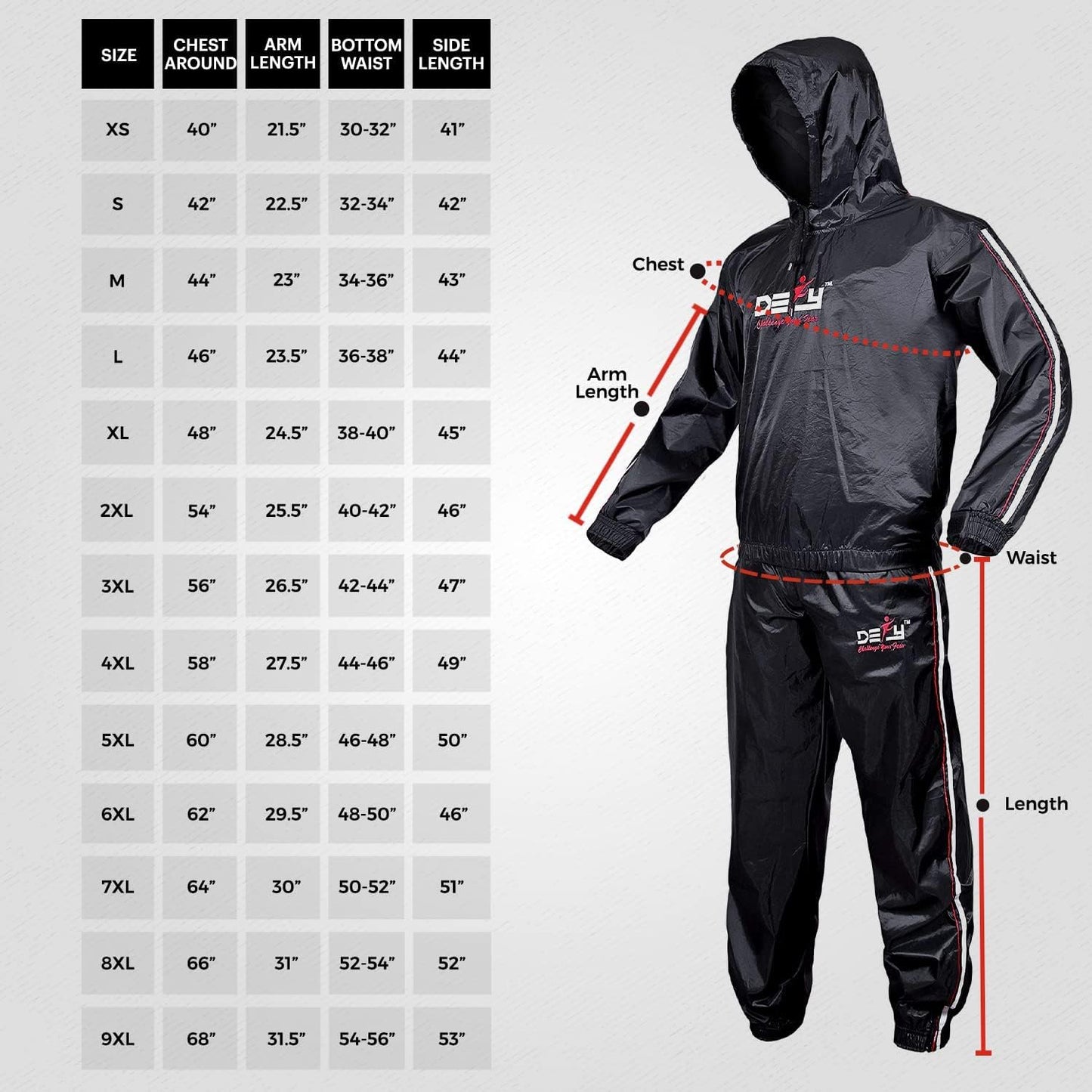 DEFY Heavy Duty Sauna Suit for Weight Loss Full Body Wrap Hoodie Men Women Anti-Rip Sweat suit Gym Workout Exercise Gear