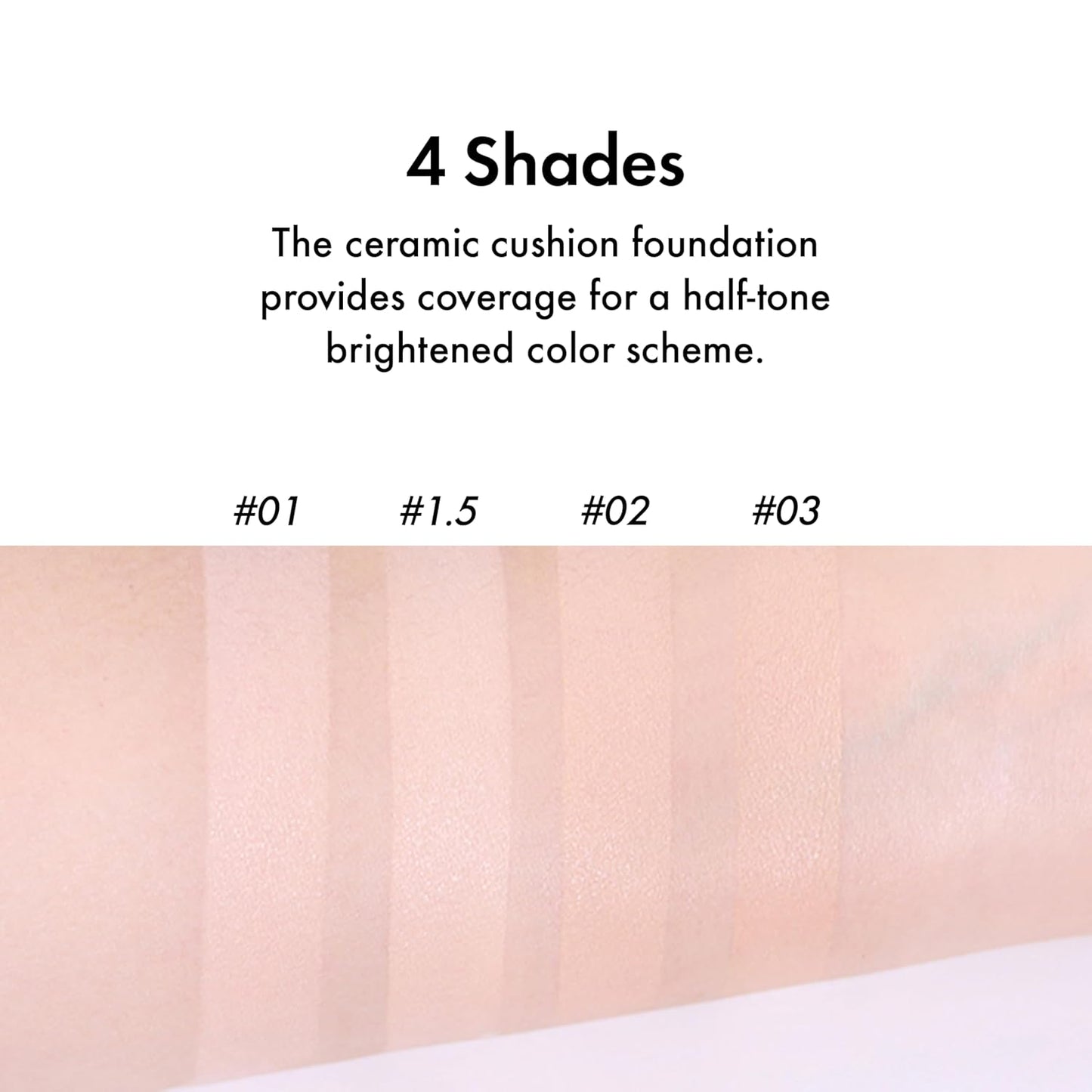 Amuse SEOUL Ceramic Skin Perfector Cushion Foundation | Long-lasting, Lightweight, Semi-matte, Flawless Coverage, Hypoallergenic, Vegan, Korean Beauty (15g / 0.52oz.) (1.5 NATURAL)