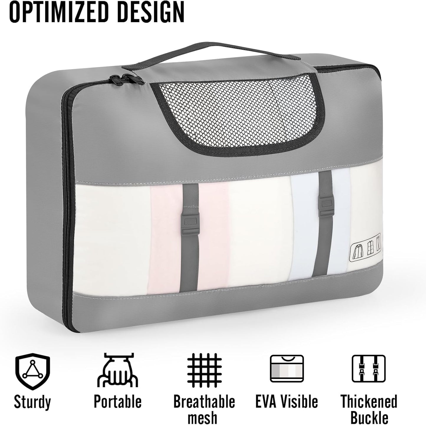 Veken 10 Set Packing Cubes for Travel Essential, Suitcase Organizer Bags in 4 Sizes, Carry-On Luggage Accessories with Large Laundry & Hanging Toiletry Bag, Must-Have for Airplane, Road Trip & Camping