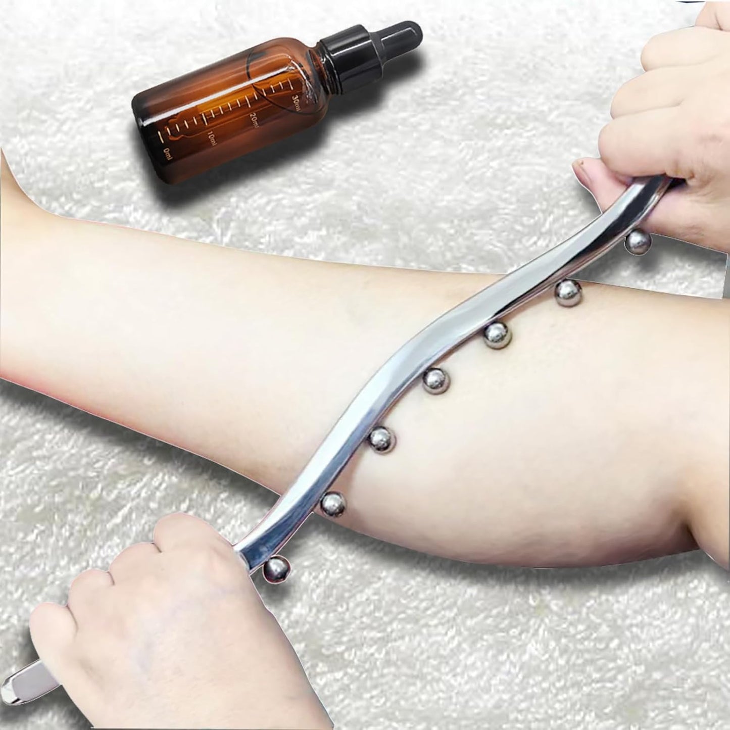 BYYDDIY Steel Muscle Scraper Stick with Steel Balls for Lymphatic Drainage,Body Massage, Release Myofascial Trigger Points Reduce Muscle Soreness Tightness Leg Cramps for Physical Therapy (Mz)