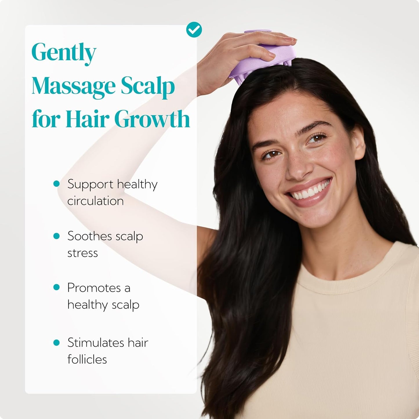 HEETA Scalp Massager 2 Pack for Hair Growth, Soft Silicone Bristles to Remove Dandruff and Relieve Itching, Scalp Scrubber for Hair Care Relax Scalp, Shampoo Brush for Wet Dry Hair, Purple & Green