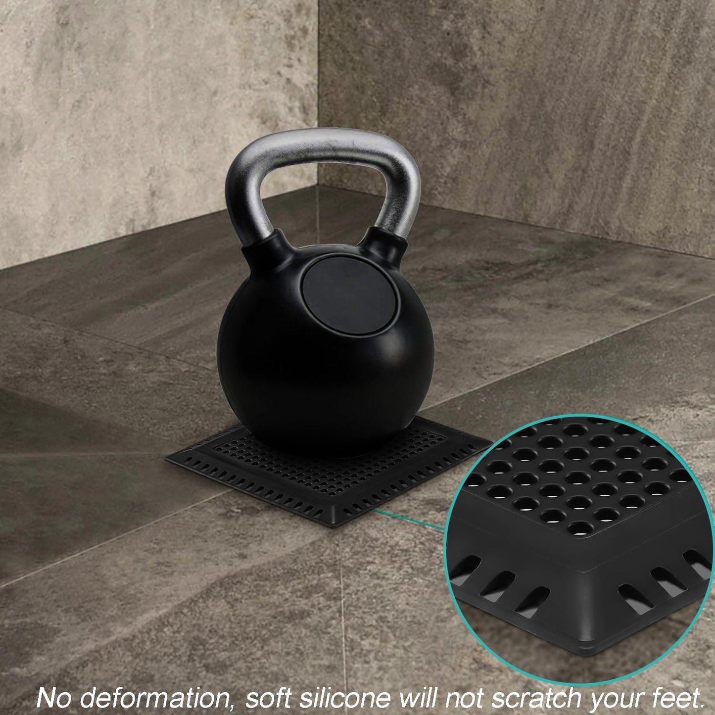 Hair Catcher/Drain Strainer/Shower Drain Cover for Bathroom Floor Drain, Stainless Steel and Silicone (4inch, Matte Black)