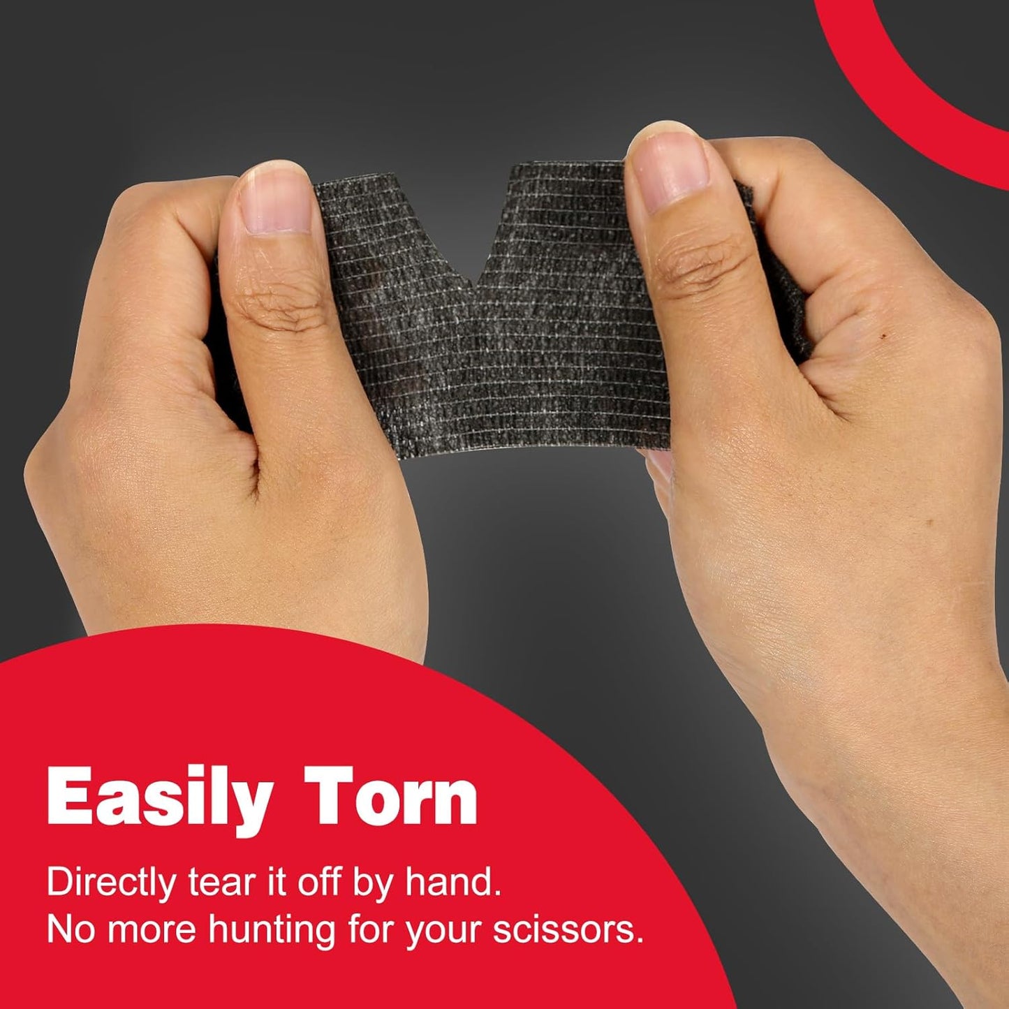 AZEN 16 Pack Self Adhesive Bandage Wrap Black, 2" X 5 Yards Black Athletic Tape, Vet Wrap, Tattoo Grip Tape Wrap，Ankle Tape, Cohesive Bandage Wrap