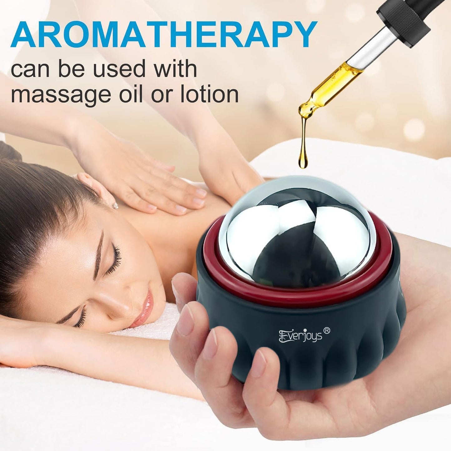 Everjoys Massage Ice Roller Ball, Cold & Heat Therapy Relief Massager, Deep Tissue Massage Pain Relief, Massager Tool for Back/Neck/Body/Face/Foot Pain, Muscles Recovery