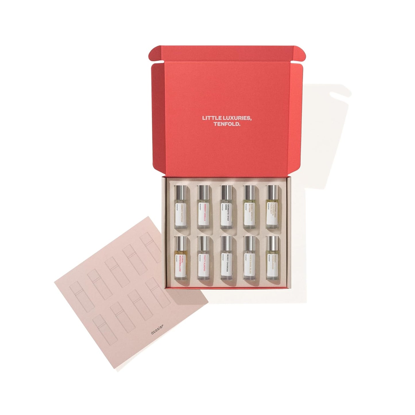 Dossier - Discovery Set 10 x 11ml/0.37 fl. oz - Testing Sampler Fragrances - Diverse Fragrance Collection - Inspired by Luxury Scents - Long-Lasting - Trying Different Scents Before Purchasing