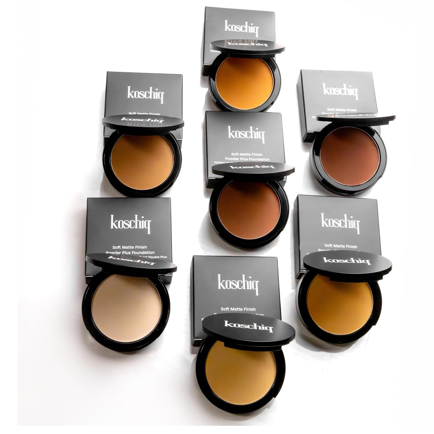 Koschiq Soft Matte Powder + Foundation – 2-in-1 Compact with Oil Control & Blurring Effect | 24hrs stay Longwear, Buildable Matte Finish | k-68. Deep with golden undertone)