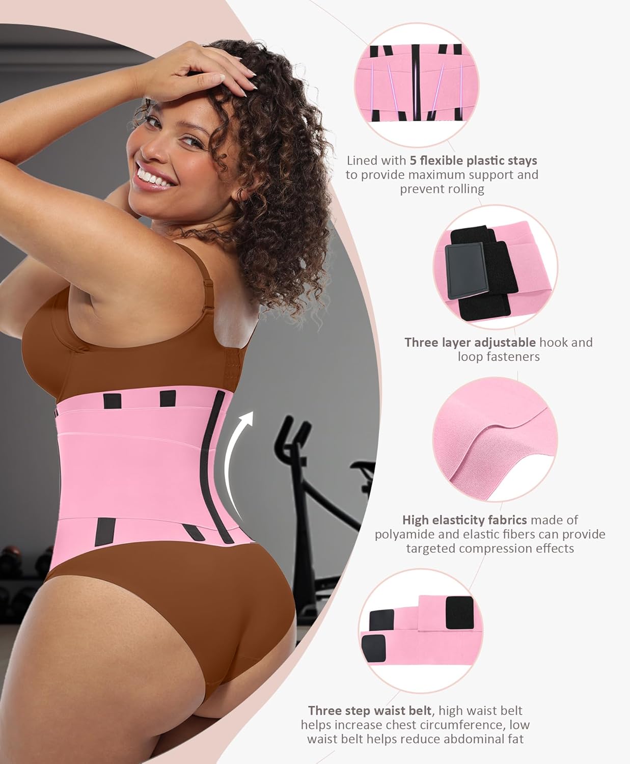 FeelinGirl Waist Trainer Belt Waist Cincher Trimmer Ab Belt Tummy Control Body Shaper with Triple Wrap Women and Men