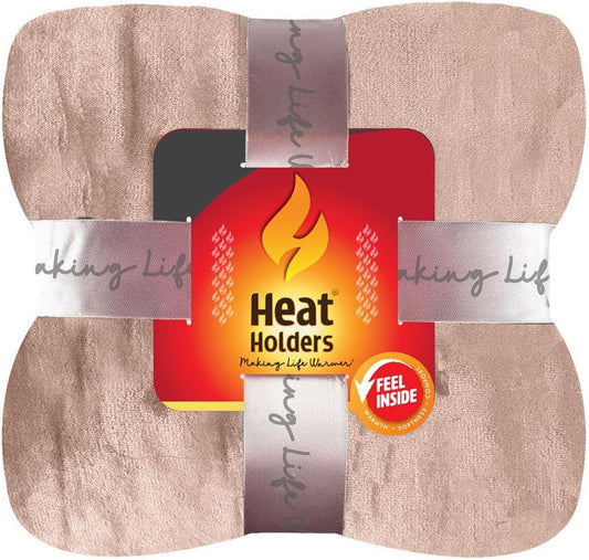 Heat Holders Personal-Sized Throw - Warm and Luxuriously Soft Fur-Like Fleece - Ideal for Bed, Sofa, Travel and Gifts | Natural / 50x70 inches