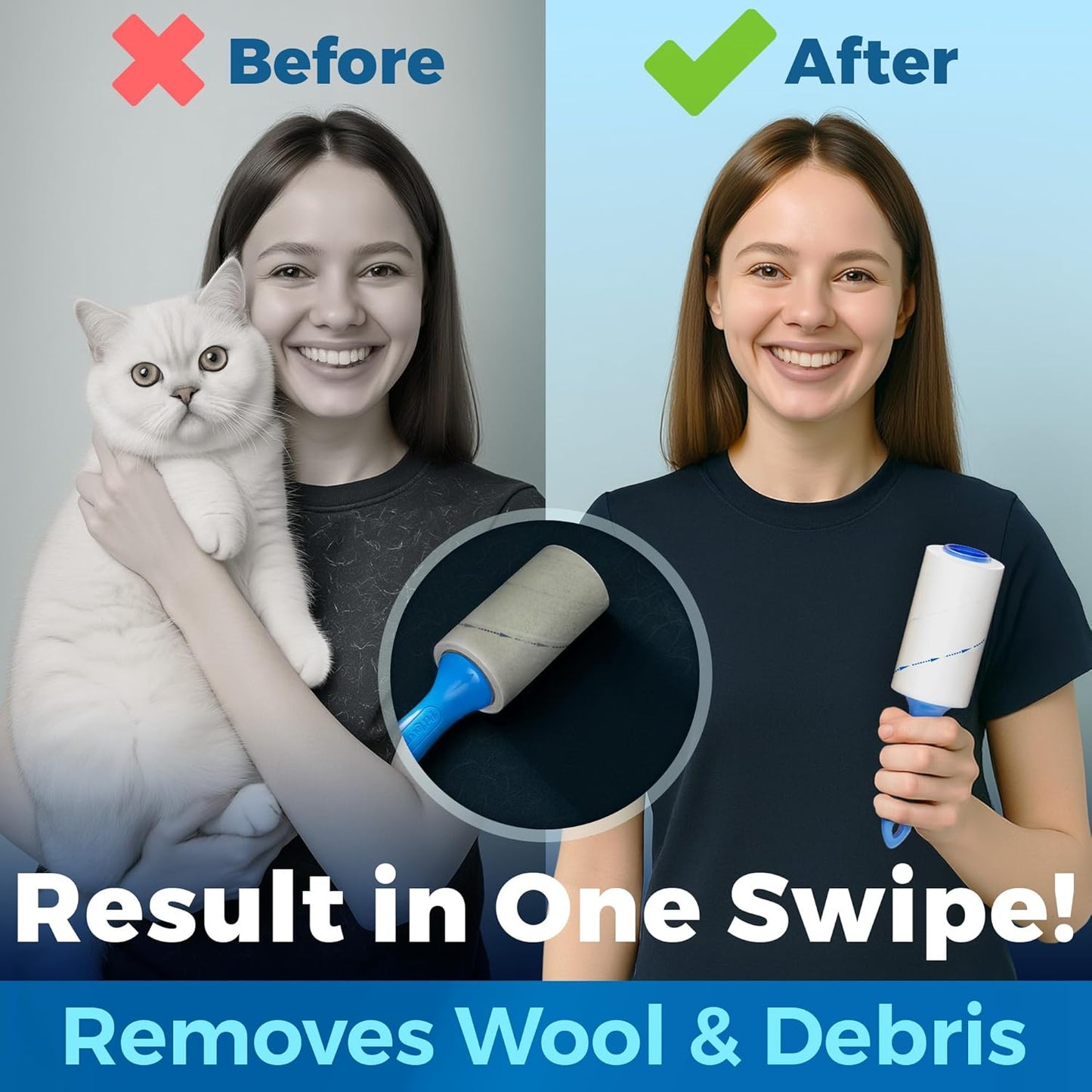 PetLovers Extra Sticky Lint Roller Mega Value Set 900 Sheets for Pet Hair Removal and Clothes, Dog and Cat Lint Remover, 10 Pack