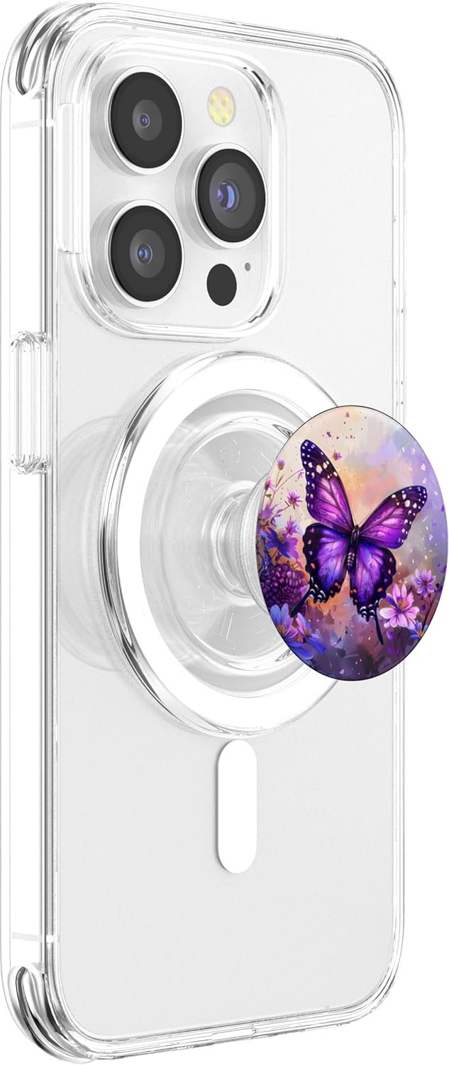 Dreamy Purple Butterflies PopSockets PopGrip for MagSafe