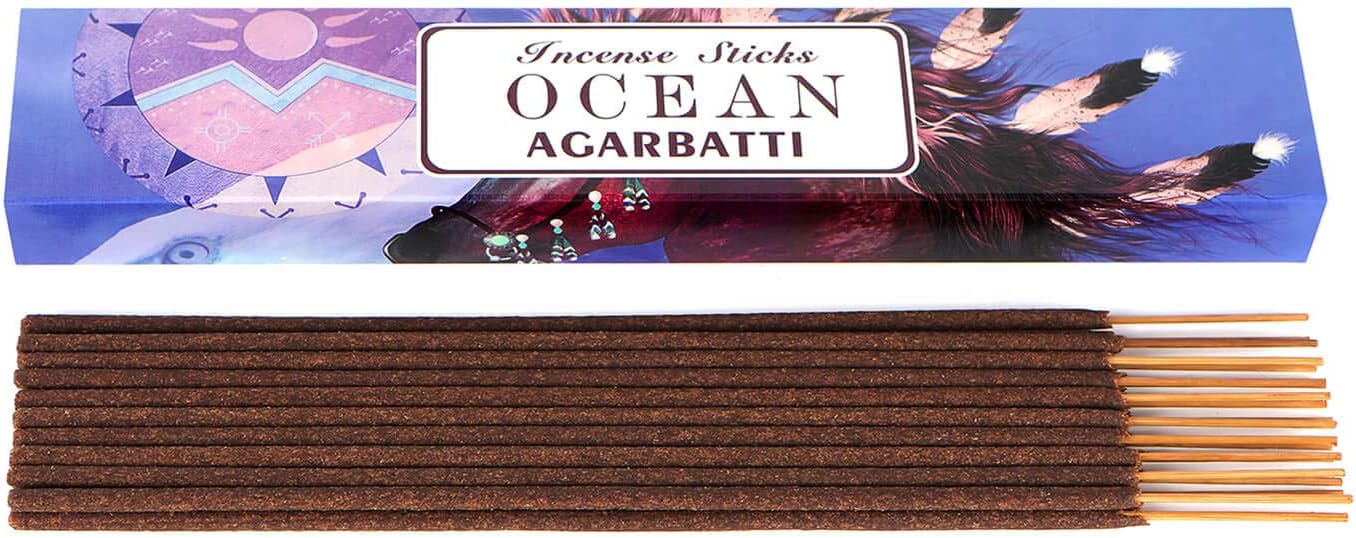 Mosfantal Premium Hand Dipped Incense Sticks - Cinnamon, Jasmine, Lavender, Sandalwood, Ocean, Romance Variety Gift Pack (240Gram)