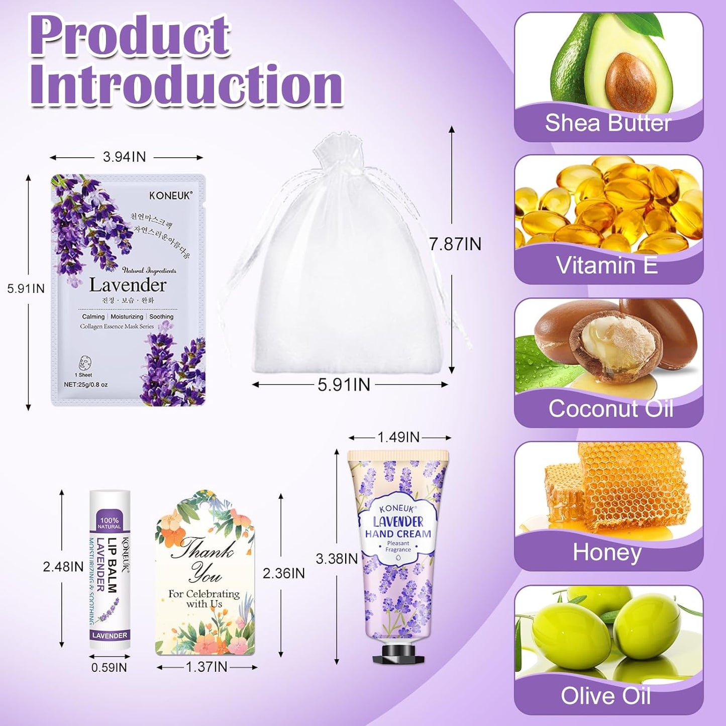 60 Pack Bulk Lip Balm, Facial Mask and Hand Cream Sets, Bridal Shower Favors, Thank You Gifts and Bridesmaid Gifts for Guests, Birthday Gifts, Adult Party Favors and Small Gifts for Women