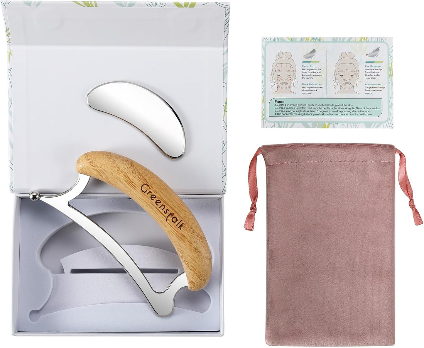 2 in 1 Stainless Steel Gua Sha Massage Tool Set for Muscle Relief, Muscle Scraper Tools,Portable Body Scrapers Tool for Neck, Back, Feet Recovery.