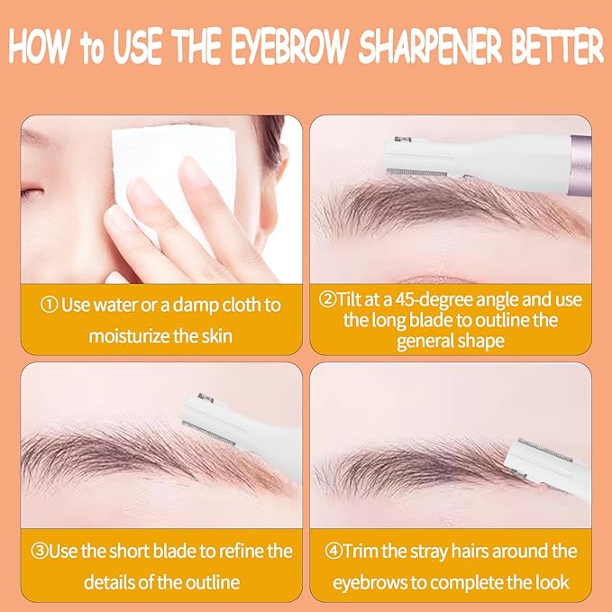 Nose & Eyebrow Trimmer for Women and Men,2025 Rechargeable Ear Razor & Face Shaver,Lady's Painless Portable Facial Hair Removal with Comb, Dermaplane Tool for face,Lips,Body,Leg (Purple)