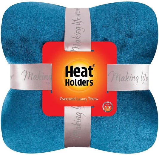 Heat Holders Personal-Sized Throw - Warm and Luxuriously Soft Fur-Like Fleece - Ideal for Bed, Sofa, Travel and Gifts | Teal / 50x70 inches