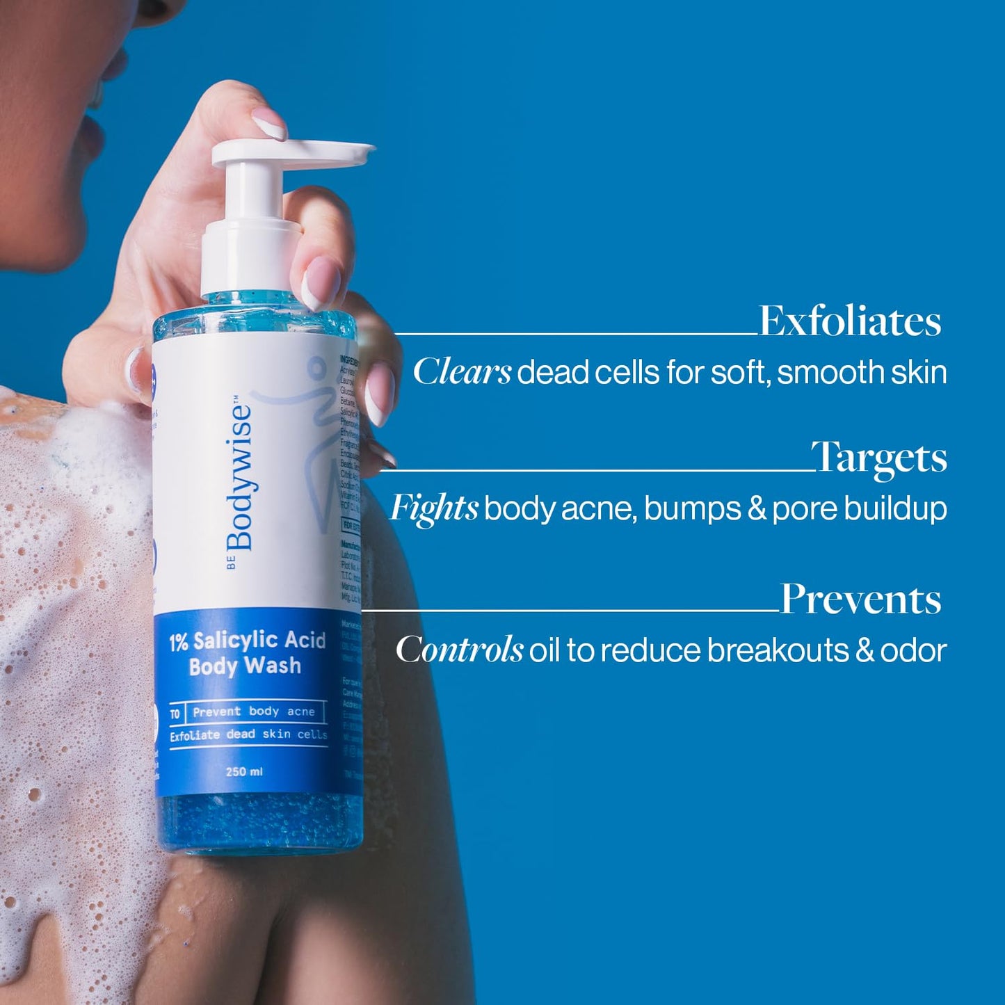 Be Bodywise Body Wash. Prevents Body Acne, Strawberry Skin. Non-Drying, Deep Moisture, Fresh Scent. Paraben Free, Suphate Free. 8.45 Fl Oz