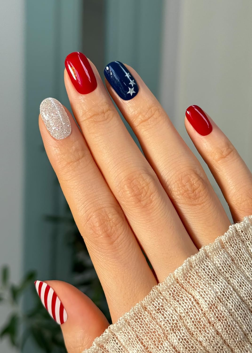 ohora Semi Cured Gel Nail Strips (N State Twilight) - Works with Any Lamps, Salon-Quality, Long Lasting, Easy to Apply & Remove - Includes 2 Prep Pads, Nail File & Wooden Stick