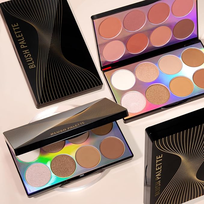 16 Colors Blush Contour Highlighter Makeup Palette, All-in-One Shimmer Silky Matte Mineral Blush Powder Face Sculpting Bronzer Blusher Illuminator for a Natural Glowing