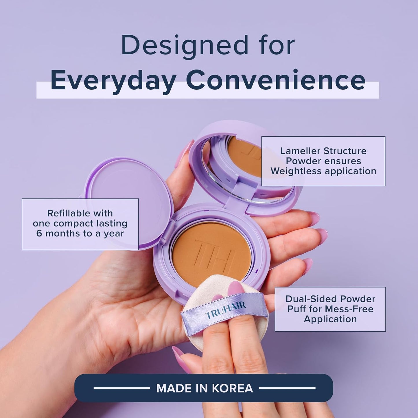 TRUHAIR Root & Scalp Cover Up Pressed Powder Compact, Waterproof, Weightless Hair Coverage & Bald Spot Concealing, Root Touch Up Hair Color for Gray Coverage & Thinning Areas, 0.35 Oz (Light Blonde)