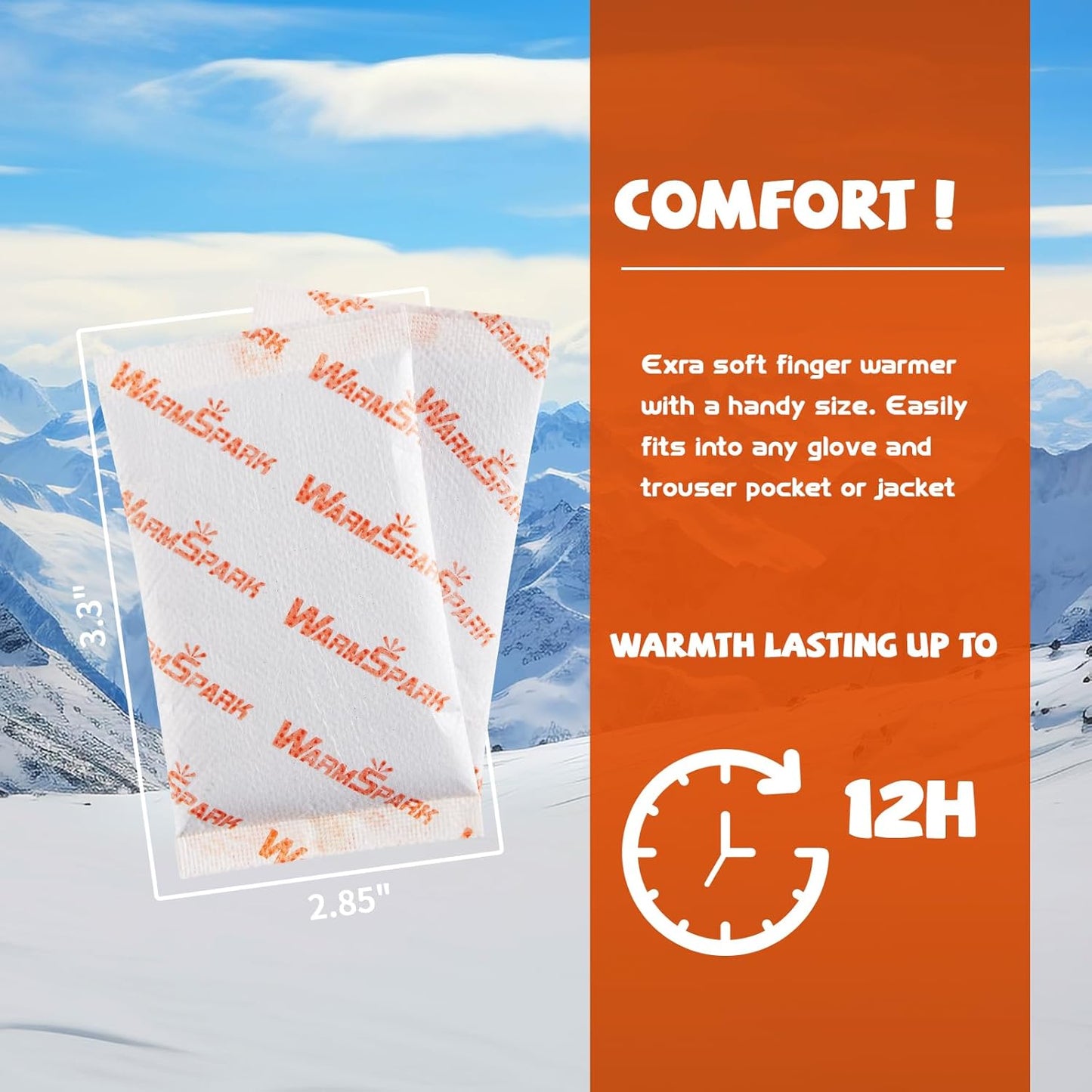 Hand Warmers Bulk - 240 Paris - Long-Lasting Up to 12 Hours for Warm Body, Safe Portable Hand Warmers for Hand & Foot, Heater for Camping, Fishing (6 Boxs)