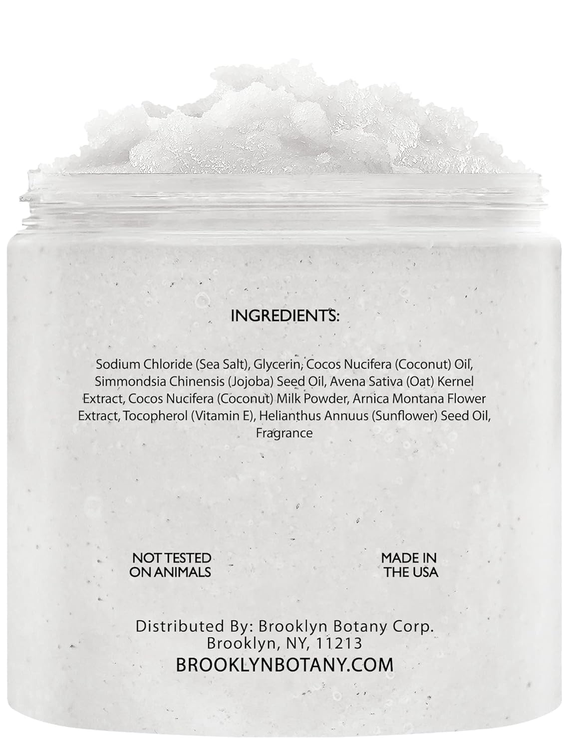 Brooklyn Botany Coconut Milk Body Scrub - Moisturizing and Exfoliating Body, Face, Hand, Foot Scrub - Fights Stretch Marks, Fine Lines, Wrinkles - Great Gifts for Women & Men - 10 oz