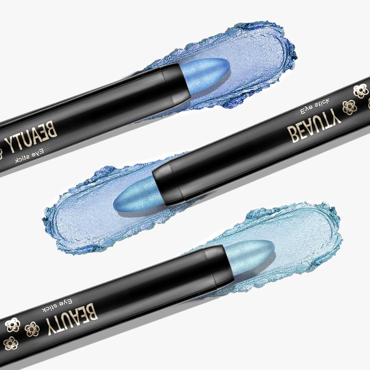 Boobeen 3PCS Cream Eyeshadow Pencil Crayon Waterproof Brightener Stick Shimmer Pen Create Glitter Eye Makeup, Easy to Use