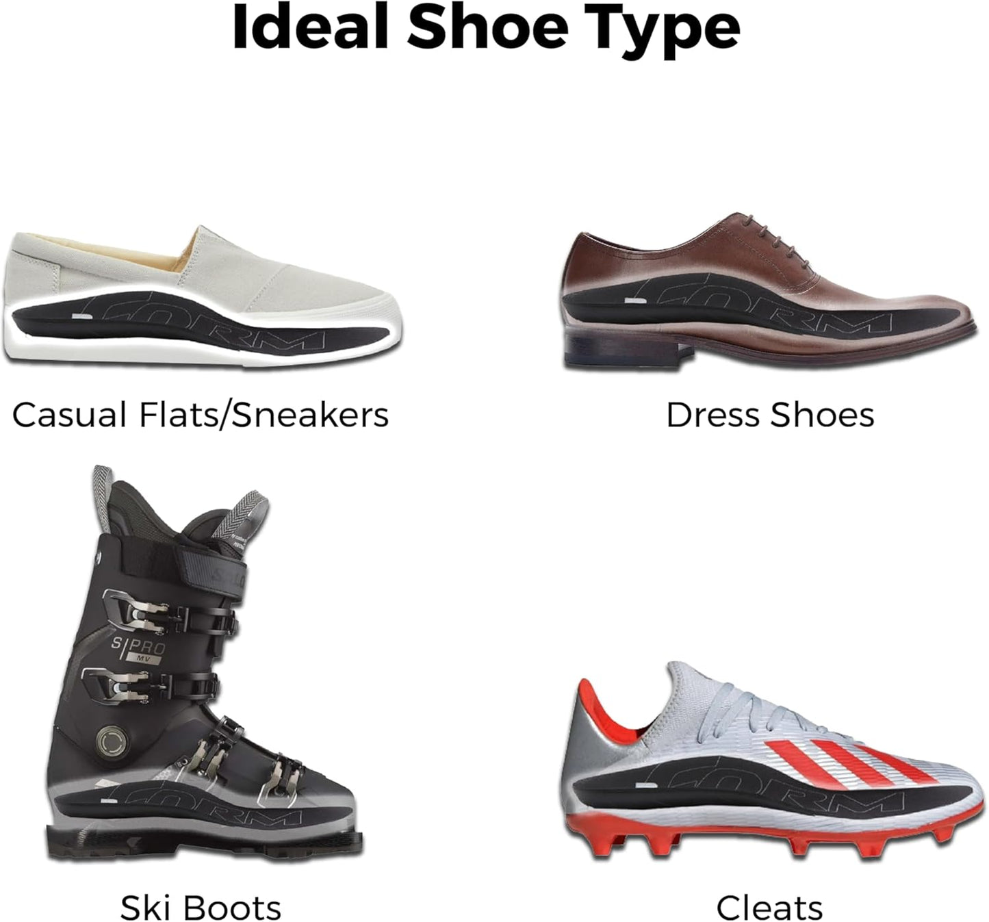 Ultra-Thin Plantar Fasciitis Insoles Designed for Comfort & Maximum Pain Relief, Ideal for Dress Shoes & Boots | Black (Women's 4.5-5)