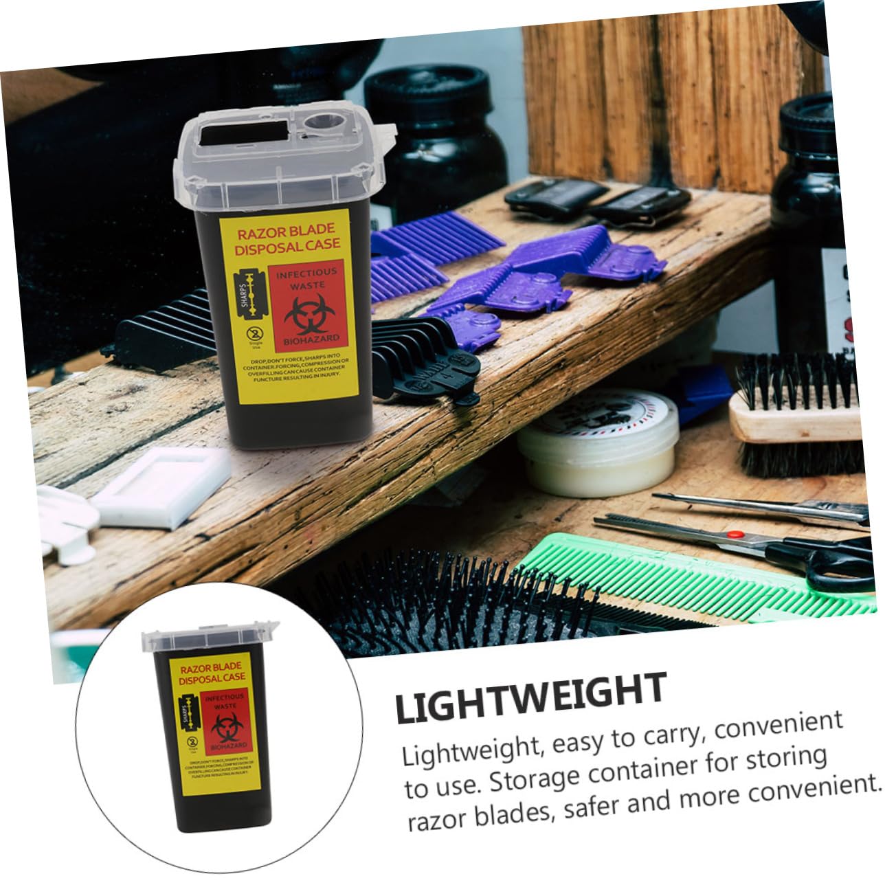 2pcs Boxes Blade Storage Box Razor Disposal Case Barber Blade Garbage Cans Storage Disposable Containers Square Tool Portable Shaver Waste Blades Containers Blades Dispenser Makeup